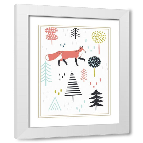 Fox Forest I White Modern Wood Framed Art Print with Double Matting by Borges, Victoria
