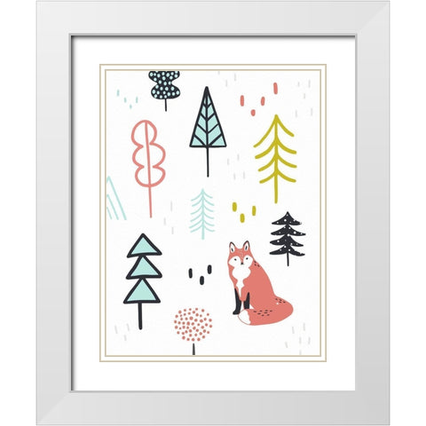 Fox Forest II White Modern Wood Framed Art Print with Double Matting by Borges, Victoria