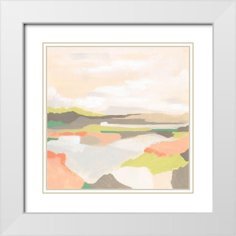 Valley Song II White Modern Wood Framed Art Print with Double Matting by Vess, June Erica