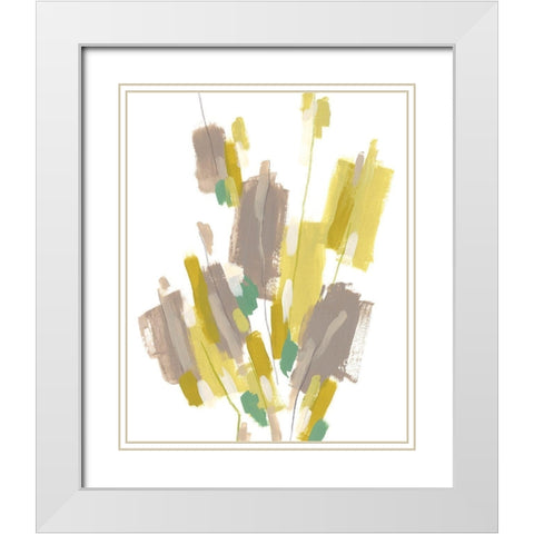 Fractal Cascade I White Modern Wood Framed Art Print with Double Matting by Vess, June Erica
