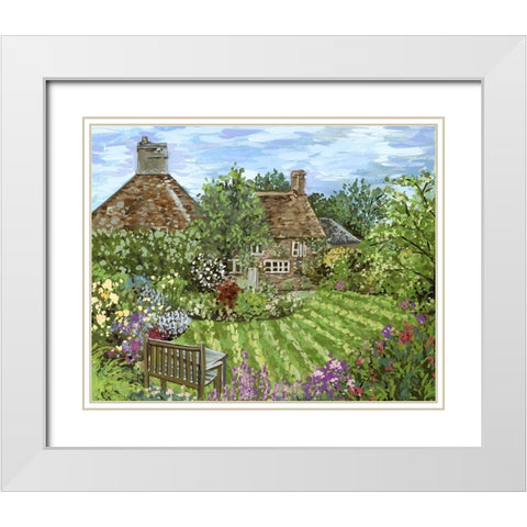 Lavender Lane I White Modern Wood Framed Art Print with Double Matting by Wang, Melissa