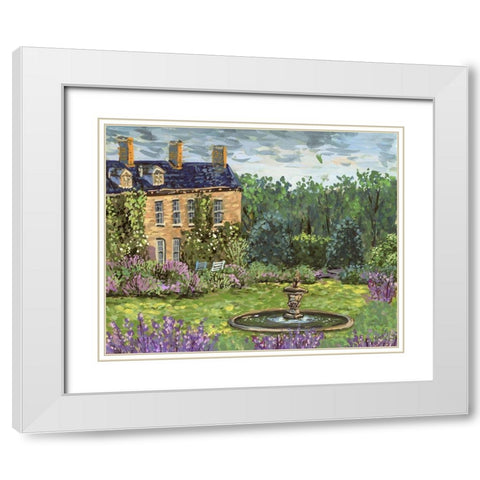 Lavender Lane II White Modern Wood Framed Art Print with Double Matting by Wang, Melissa