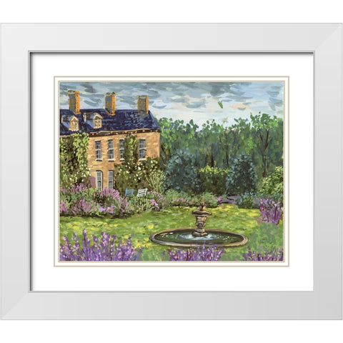 Lavender Lane II White Modern Wood Framed Art Print with Double Matting by Wang, Melissa