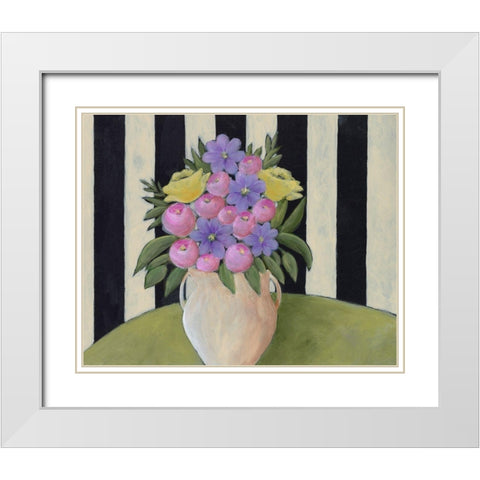 Subtle Bouquet I White Modern Wood Framed Art Print with Double Matting by Moore, Regina