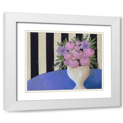 Subtle Bouquet II White Modern Wood Framed Art Print with Double Matting by Moore, Regina