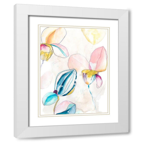 Garden Splash I White Modern Wood Framed Art Print with Double Matting by Vess, June Erica