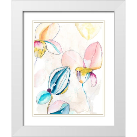 Garden Splash I White Modern Wood Framed Art Print with Double Matting by Vess, June Erica