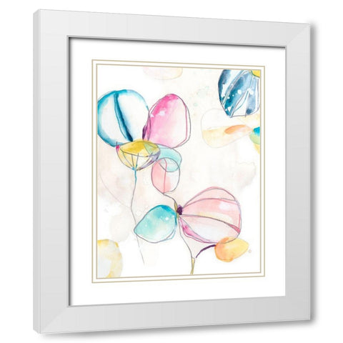 Garden Splash II White Modern Wood Framed Art Print with Double Matting by Vess, June Erica