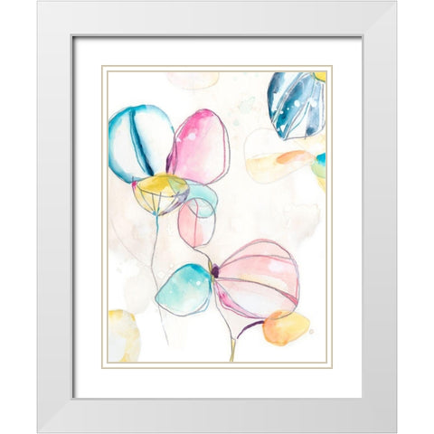 Garden Splash II White Modern Wood Framed Art Print with Double Matting by Vess, June Erica