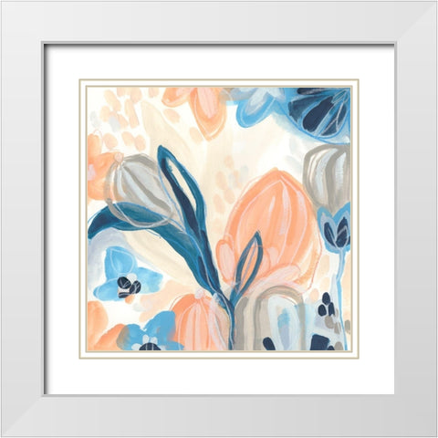 Terra Cotta Blooms III White Modern Wood Framed Art Print with Double Matting by Vess, June Erica