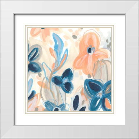 Terra Cotta Blooms IV White Modern Wood Framed Art Print with Double Matting by Vess, June Erica