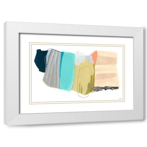 Accordion Fold II White Modern Wood Framed Art Print with Double Matting by Vess, June Erica