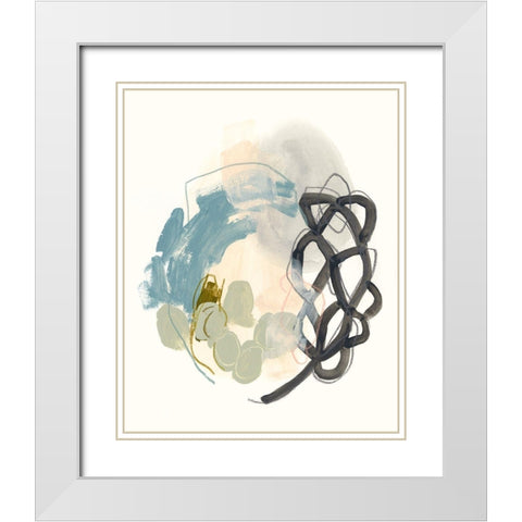 Seed Stitch I White Modern Wood Framed Art Print with Double Matting by Vess, June Erica