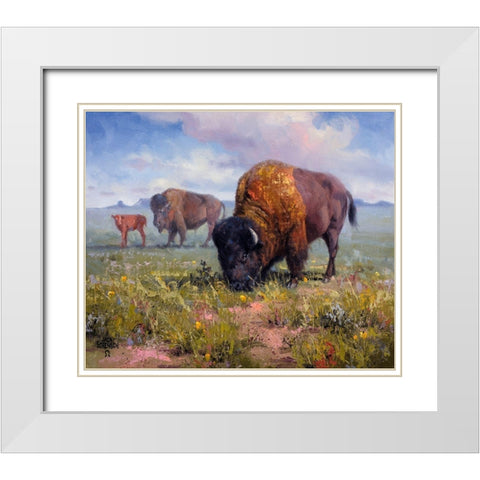 Family Outing White Modern Wood Framed Art Print with Double Matting by Sorenson, Jack