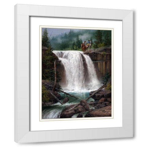 Above the Falls White Modern Wood Framed Art Print with Double Matting by Sorenson, Jack
