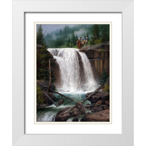 Above the Falls White Modern Wood Framed Art Print with Double Matting by Sorenson, Jack