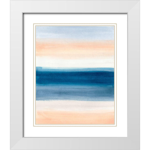Coastal Strata II White Modern Wood Framed Art Print with Double Matting by Vess, June Erica