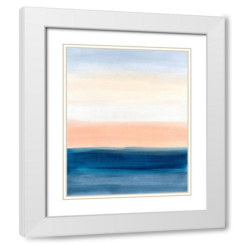 Coastal Strata III White Modern Wood Framed Art Print with Double Matting by Vess, June Erica