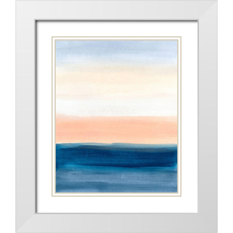 Coastal Strata III White Modern Wood Framed Art Print with Double Matting by Vess, June Erica