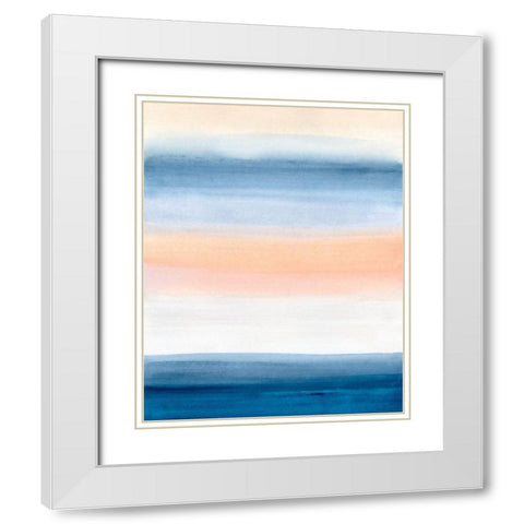 Coastal Strata IV White Modern Wood Framed Art Print with Double Matting by Vess, June Erica