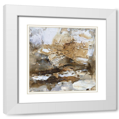 Gilt Sandstone II White Modern Wood Framed Art Print with Double Matting by Finch, Scherrer