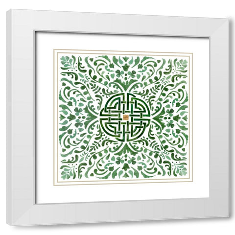 Celtic Knot I White Modern Wood Framed Art Print with Double Matting by Borges, Victoria