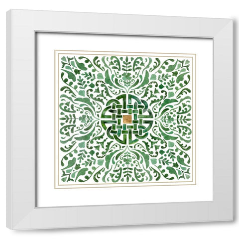 Celtic Knot III White Modern Wood Framed Art Print with Double Matting by Borges, Victoria