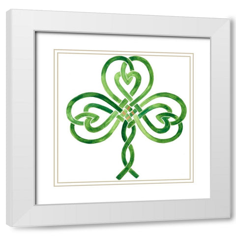 Gilded Shamrock II White Modern Wood Framed Art Print with Double Matting by Borges, Victoria