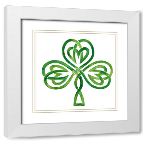 Gilded Shamrock III White Modern Wood Framed Art Print with Double Matting by Borges, Victoria