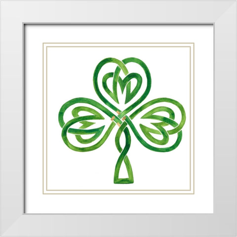 Gilded Shamrock III White Modern Wood Framed Art Print with Double Matting by Borges, Victoria