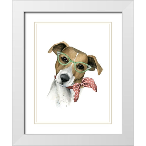 Vogue Dog I White Modern Wood Framed Art Print with Double Matting by Popp, Grace