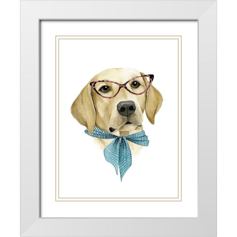 Vogue Dog IV White Modern Wood Framed Art Print with Double Matting by Popp, Grace