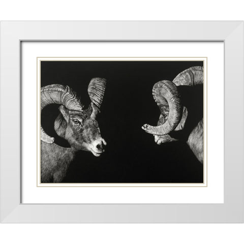 Wild Scratchboard I White Modern Wood Framed Art Print with Double Matting by Chapman, Julie T.