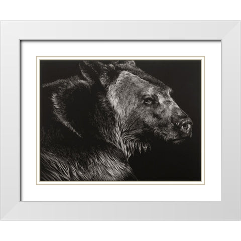 Wild Scratchboard II White Modern Wood Framed Art Print with Double Matting by Chapman, Julie T.