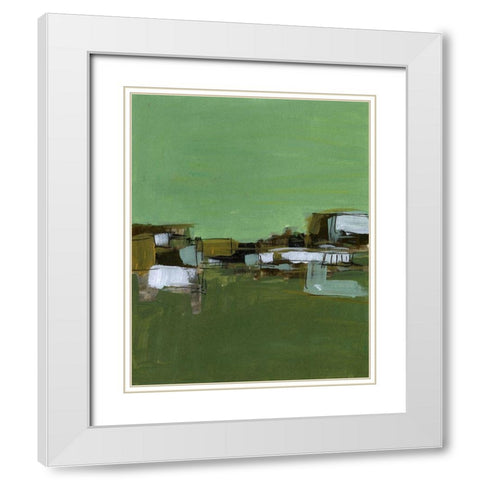 Abstract Village I White Modern Wood Framed Art Print with Double Matting by Wang, Melissa