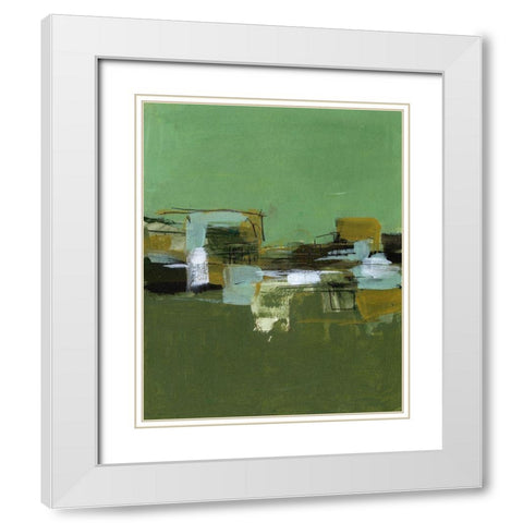 Abstract Village II White Modern Wood Framed Art Print with Double Matting by Wang, Melissa