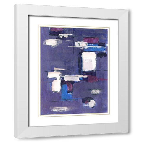 Blue Mountains Abstract I White Modern Wood Framed Art Print with Double Matting by Wang, Melissa