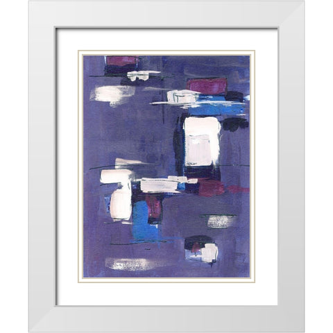 Blue Mountains Abstract I White Modern Wood Framed Art Print with Double Matting by Wang, Melissa