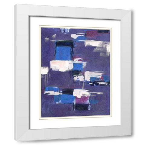 Blue Mountains Abstract II White Modern Wood Framed Art Print with Double Matting by Wang, Melissa