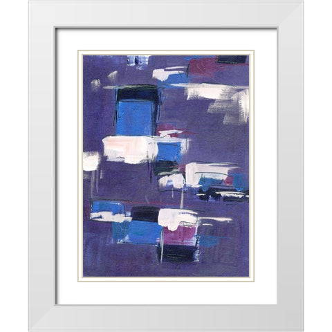 Blue Mountains Abstract II White Modern Wood Framed Art Print with Double Matting by Wang, Melissa