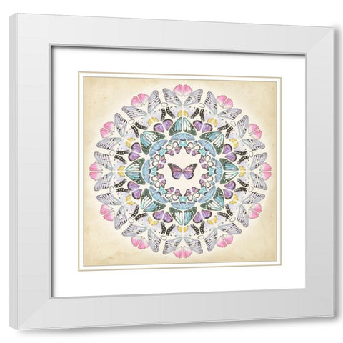 Prosperity Mandala I White Modern Wood Framed Art Print with Double Matting by Wang, Melissa