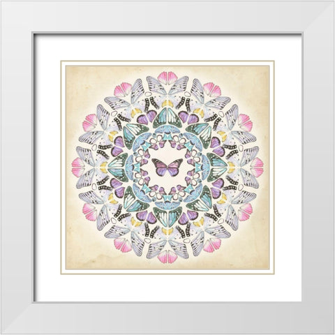 Prosperity Mandala I White Modern Wood Framed Art Print with Double Matting by Wang, Melissa