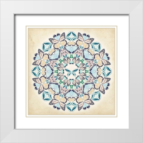 Prosperity Mandala II White Modern Wood Framed Art Print with Double Matting by Wang, Melissa