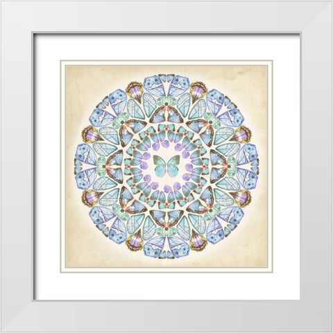 Prosperity Mandala III White Modern Wood Framed Art Print with Double Matting by Wang, Melissa