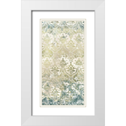 Emerald Textile I White Modern Wood Framed Art Print with Double Matting by Vess, June Erica