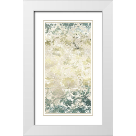 Emerald Textile II White Modern Wood Framed Art Print with Double Matting by Vess, June Erica