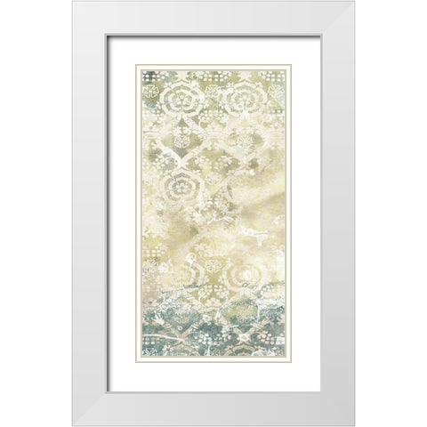 Emerald Textile III White Modern Wood Framed Art Print with Double Matting by Vess, June Erica