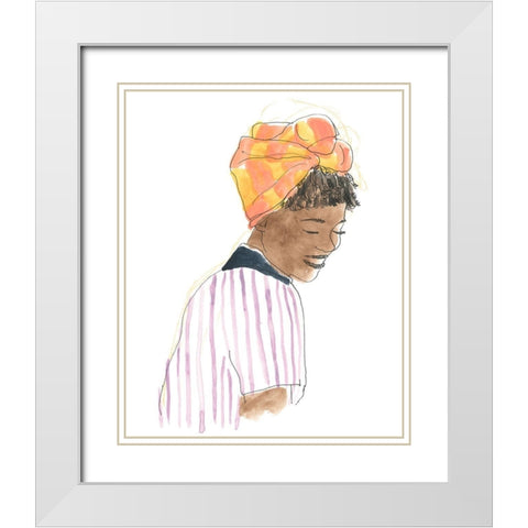 Strong and Beautiful I White Modern Wood Framed Art Print with Double Matting by Vess, June Erica