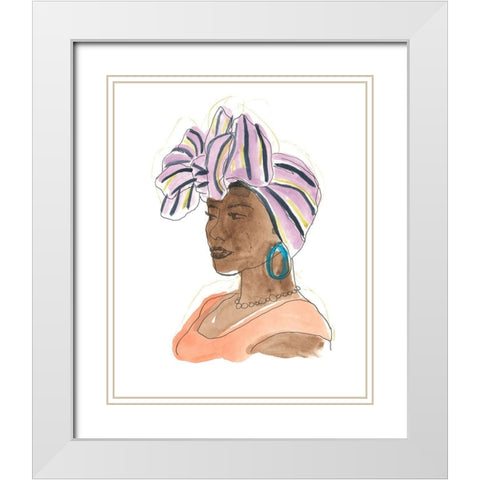 Strong and Beautiful II White Modern Wood Framed Art Print with Double Matting by Vess, June Erica