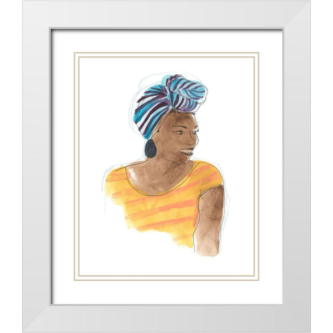 Strong and Beautiful III White Modern Wood Framed Art Print with Double Matting by Vess, June Erica